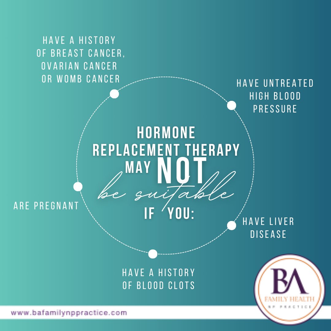 While hormone replacement therapy offers benefits, it's vital to know if it's suitable for you. Prioritizing your health is key. 
rfr.bz/tlad8nt

#HormonalHealth #HRTAwareness #WellnessMatters