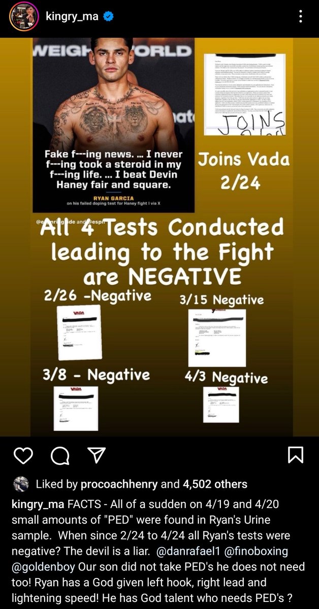 All 4 tests are negative leading up to the fight

Now, all of a sudden, there's an adverse finding the day before & the day of the fight 

Can't make this shit up

CORRUPTION at its finest ‼️

Investigate BILL, EDDIE & VICTOR CONTE, THAT WHOLE TEAM ‼️