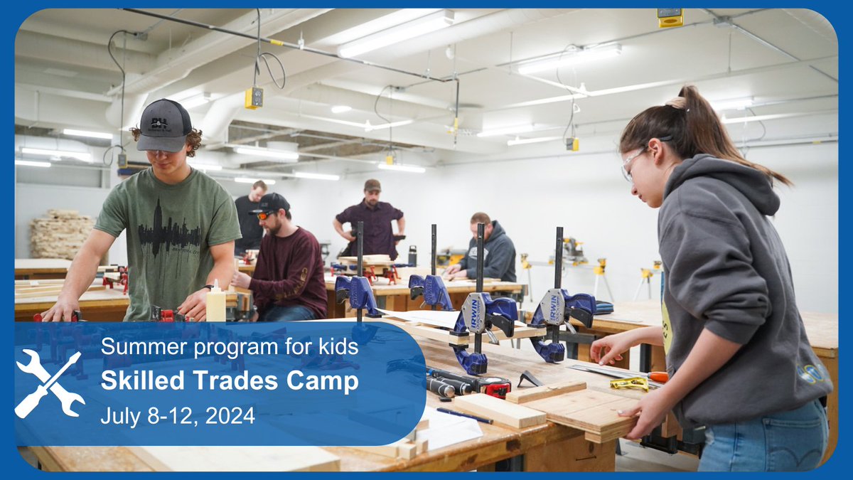 In partnership with @skillsontario, Conestoga will host a week-long day program in Brantford from July 8-12 for kids entering Grades 7-9. Campers will partake in workshops including carpentry, plumbing, electrical and sheet metal. Visit ow.ly/1R4g50Rtywp to learn more.