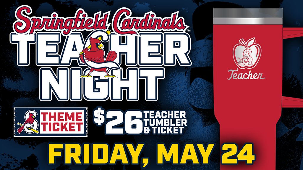 Happy National Teachers' Day! The BEST way to show off that you're a true Springfield Cardinals fan as a teacher is to grab this specialty teacher tumbler! Get all the details here: milb.com/springfield/ti…