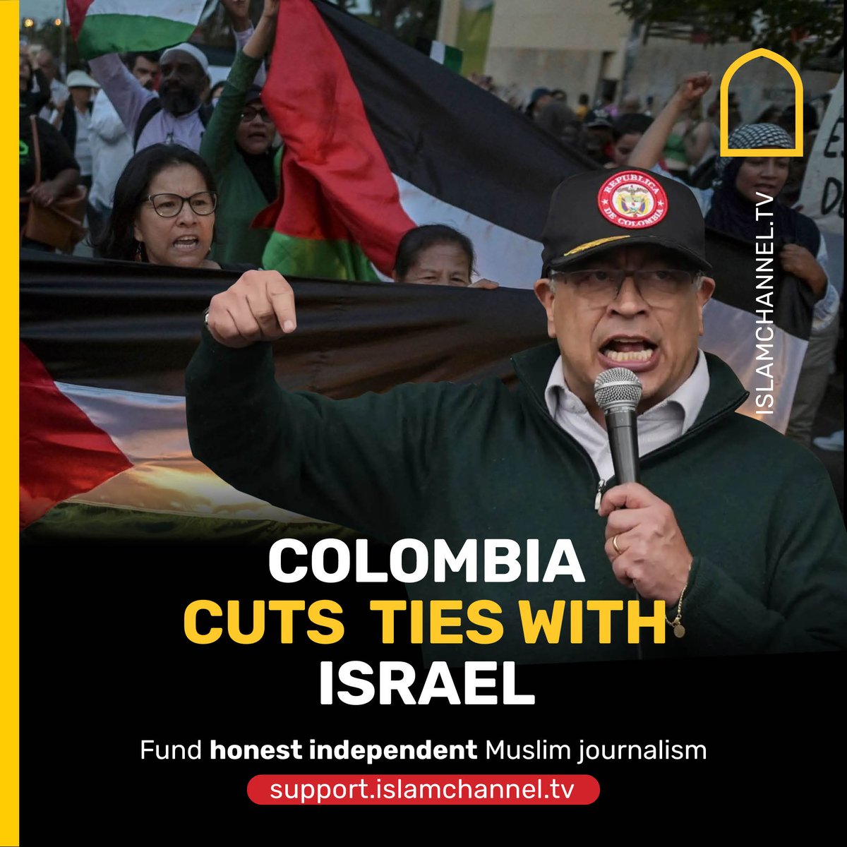 Speaking to a large crowd, Colombia’s president Gustavo Petro, says his country has cut diplomatic ties with Israel over Gaza. At the International Workers’ Day in Bogota, Petro said: “If Palestine dies, humanity dies”. Fund honest independent Muslim journalism:…