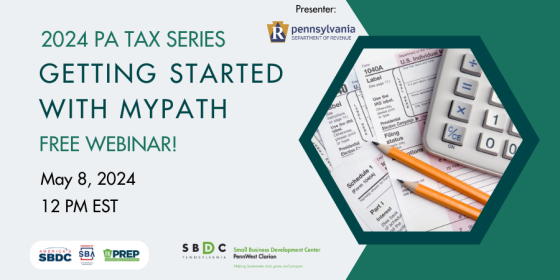 Join @ClarionSBDC for their #FREE  'Getting Started With MYpath' Webinar!

Join us in learning how to get started with the Department of Revenue’s new self-service portal called myPATH.

📆 5/8/24
⏰ 12:00 pm - 1:00 pm
📍Click here to register: pasbdc.ecenterdirect.com/events/31105

#PASBDC