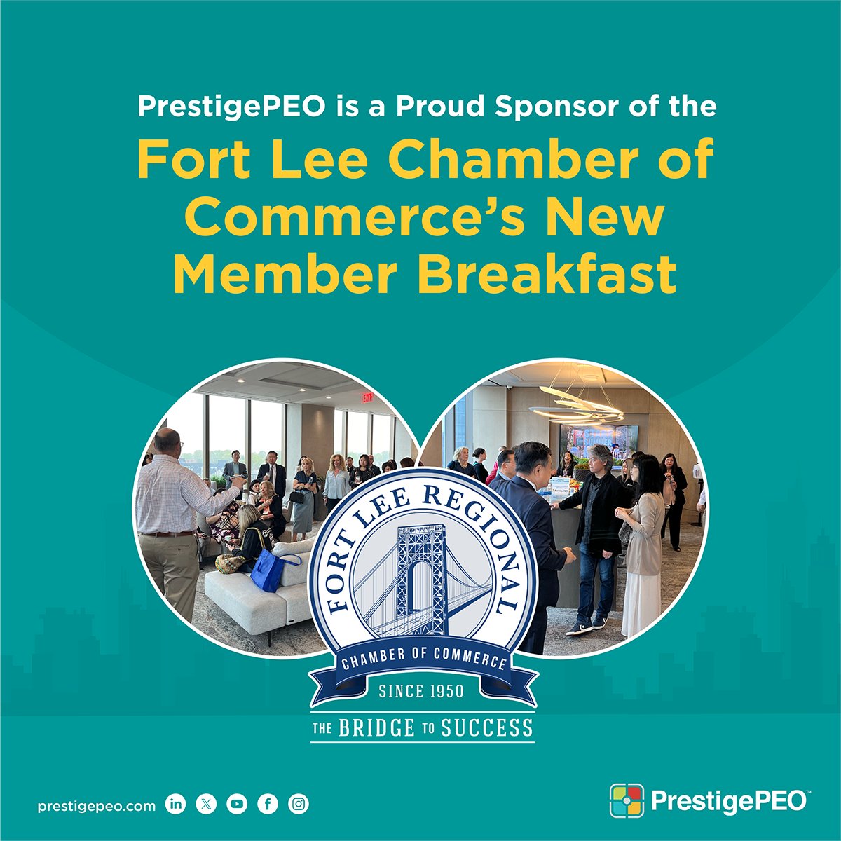 We are a proud sponsor of today’s New Member Breakfast, hosted by @FLRCC. #SmallBusiness owners in #BergenCounty got a chance to introduce their venture, and PrestigePEO Business Development Manager, Mitch, gave a thought-provoking keynote speech bit.ly/3U9A3iC
