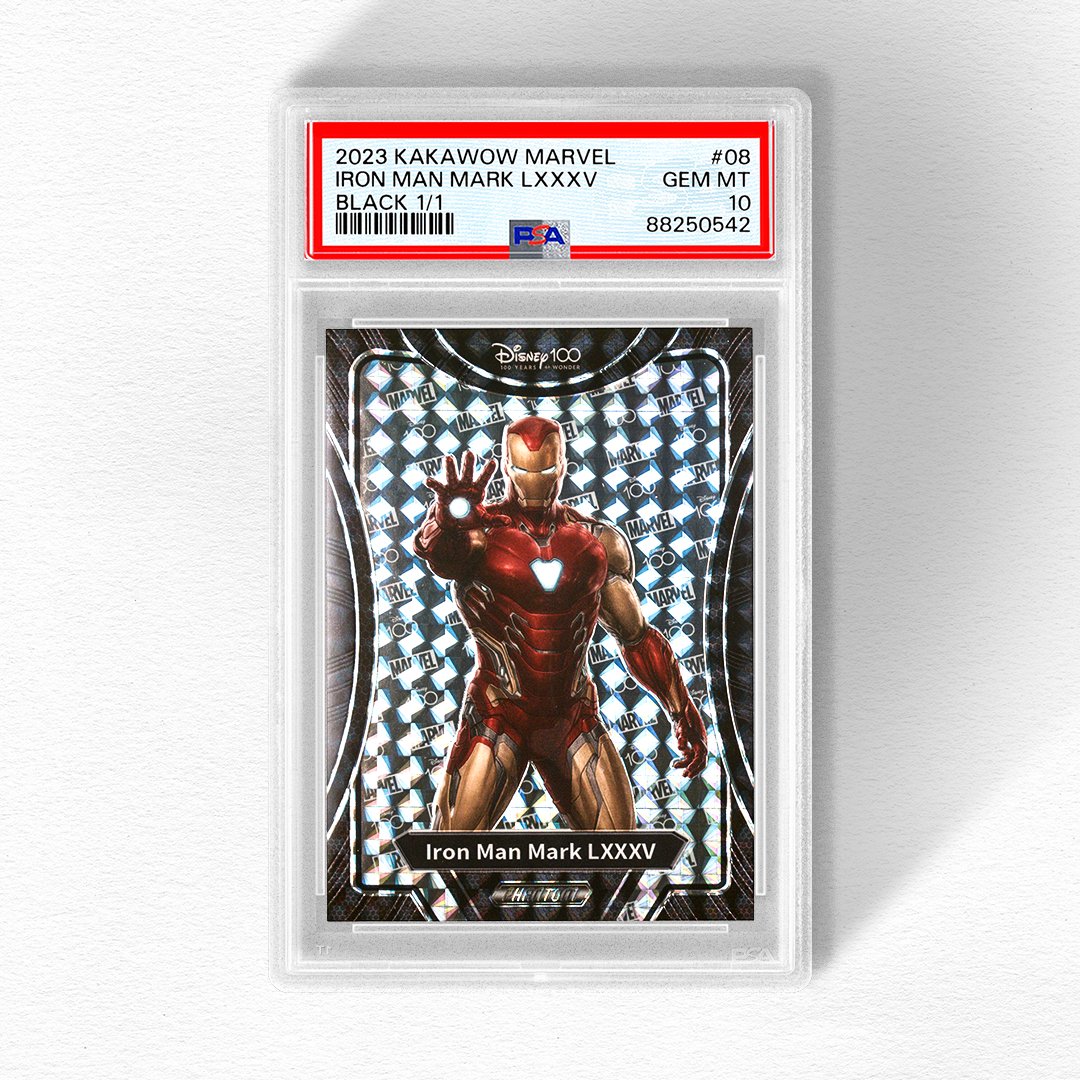 𝙅𝙐𝙎𝙏 𝙂𝙍𝘼𝘿𝙀𝘿 🚀 16 years ago today, the MCU saga started with one man in a cave and his scraps of metal. This pair of 1/1s recently rocketed through the grading room, securing PSA 10 grades.