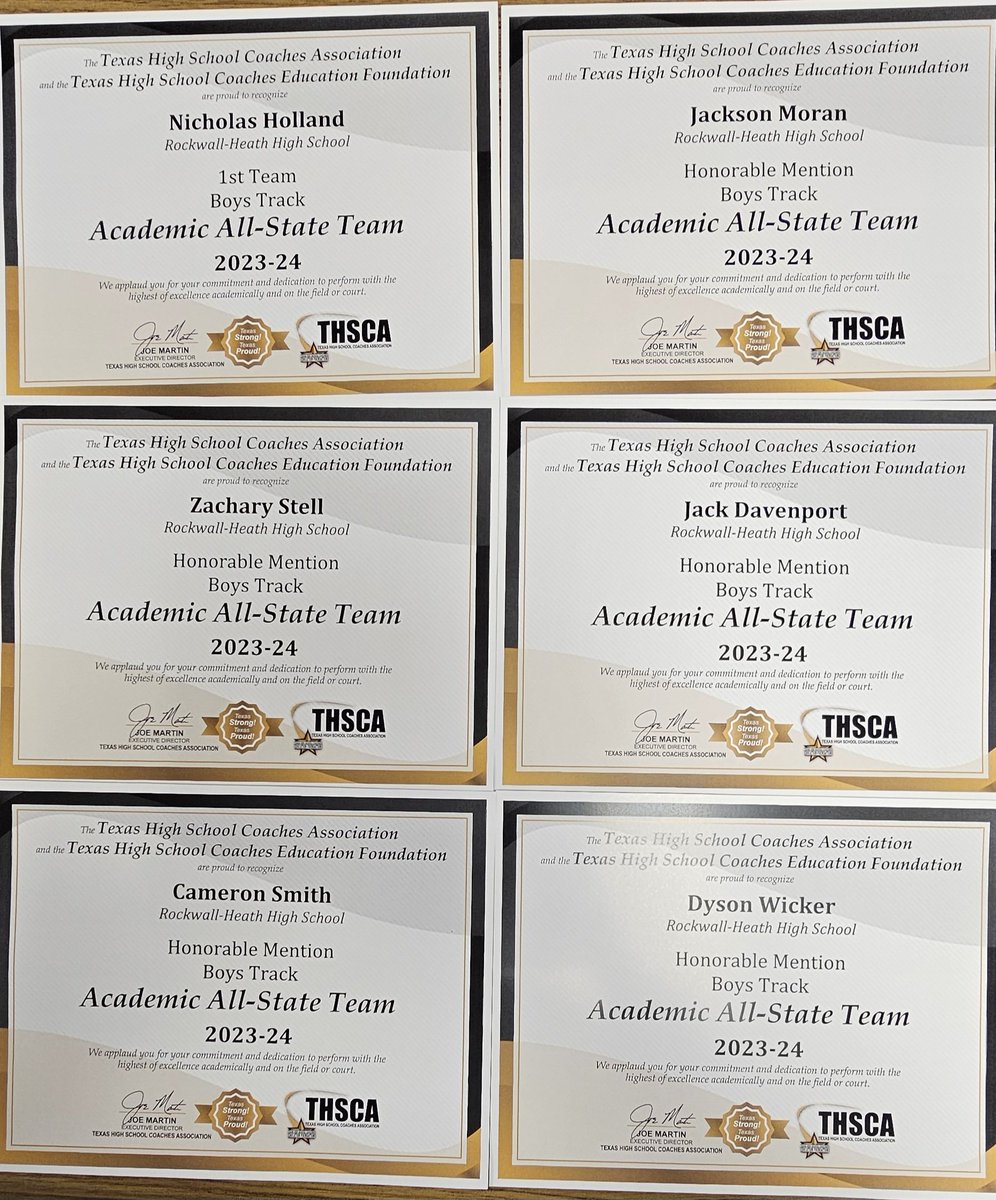 On top of an outstanding season with multiple school records, multiple Area and Regional Qualifiers and a State Qualifier, nothing beats the pride of having athletes make the Academic All-State Team!!! 
#STUDENTathlete