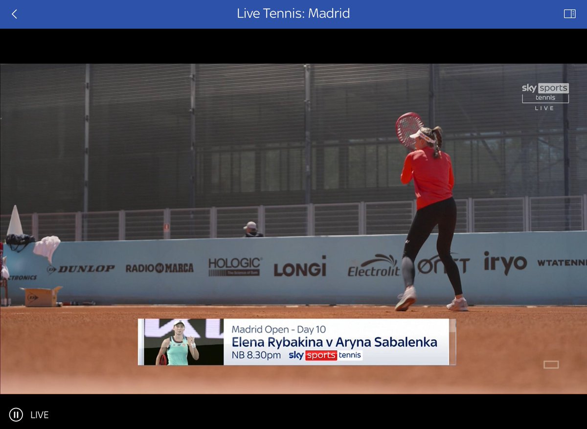 Rybakina is warming up….. #MadridOpen