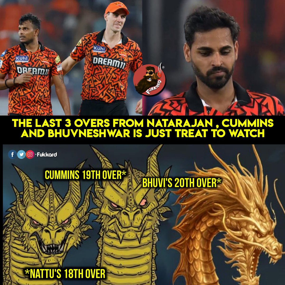 Nattu - Cummins - Bhuvi 
Hero's of the Match 🫡🫡
#SRHvRR #SRHvsRR