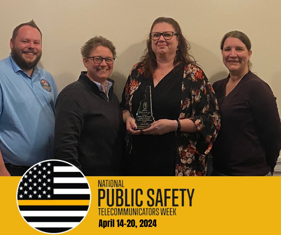 Shellie Raposo -here receiving another award, was recently honored for a 4 hr 35 min call with a severely injured hiker. Shellie’s work helping this hiker in his greatest moment of need exemplifies the level of service that #NH911 provides its callers.
