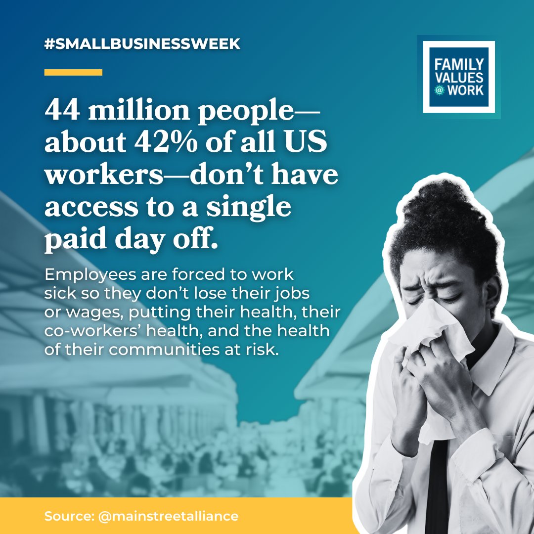 This #SmallBusinessWeek, let's champion #PaidSickDays & #PaidSafeDays for all! With only 12 states having these laws, it's time to close the gap. Healthier workers mean more resilient businesses— workers need our support! Offering paid sick days is a win-win: it boosts employee…