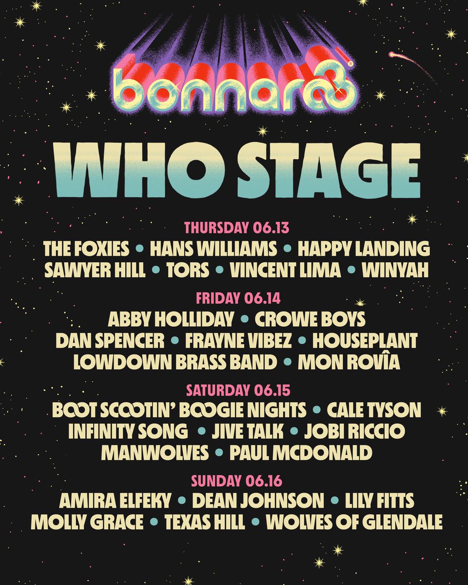 I am honored to be playing at the legendary @Bonnaroo this summer. I hope to see you at the farm!