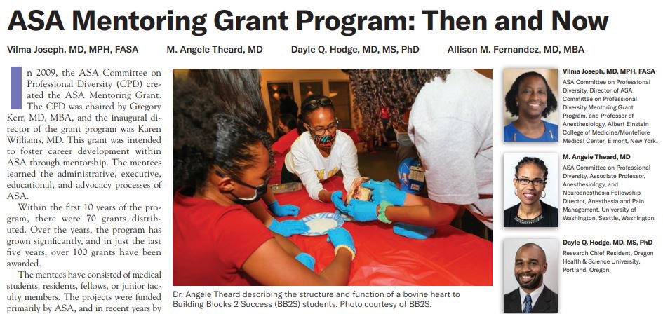 So proud of @OHSUAnesthesia senior resident @DayleQHodge for his tireless #mentorship work w/ underrepresented students in partnership with @BB2SPDXto inspire interest in #STEM & maybe even a future #Anesthesiologist or 2! @ASAMonitor @TheardAngele pubs.asahq.org/monitor/articl…
