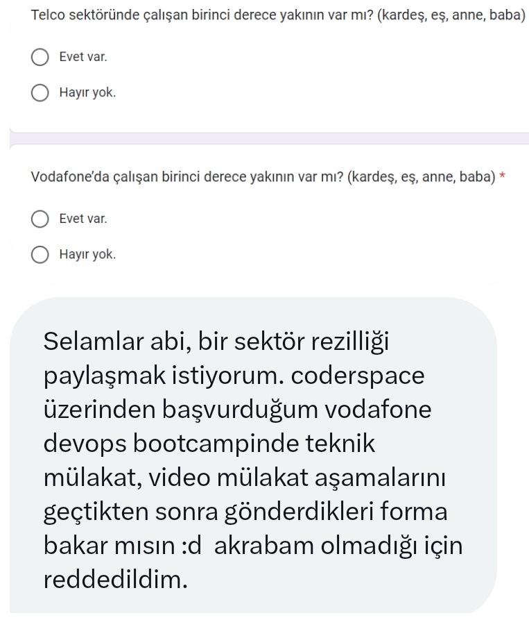 Bir bootcamp için başvurup mülakatları geçiyorsunuz ve firmada tanıdık var mı diye soruyorlar. Bu sorular mülakat için çok saçma bence.