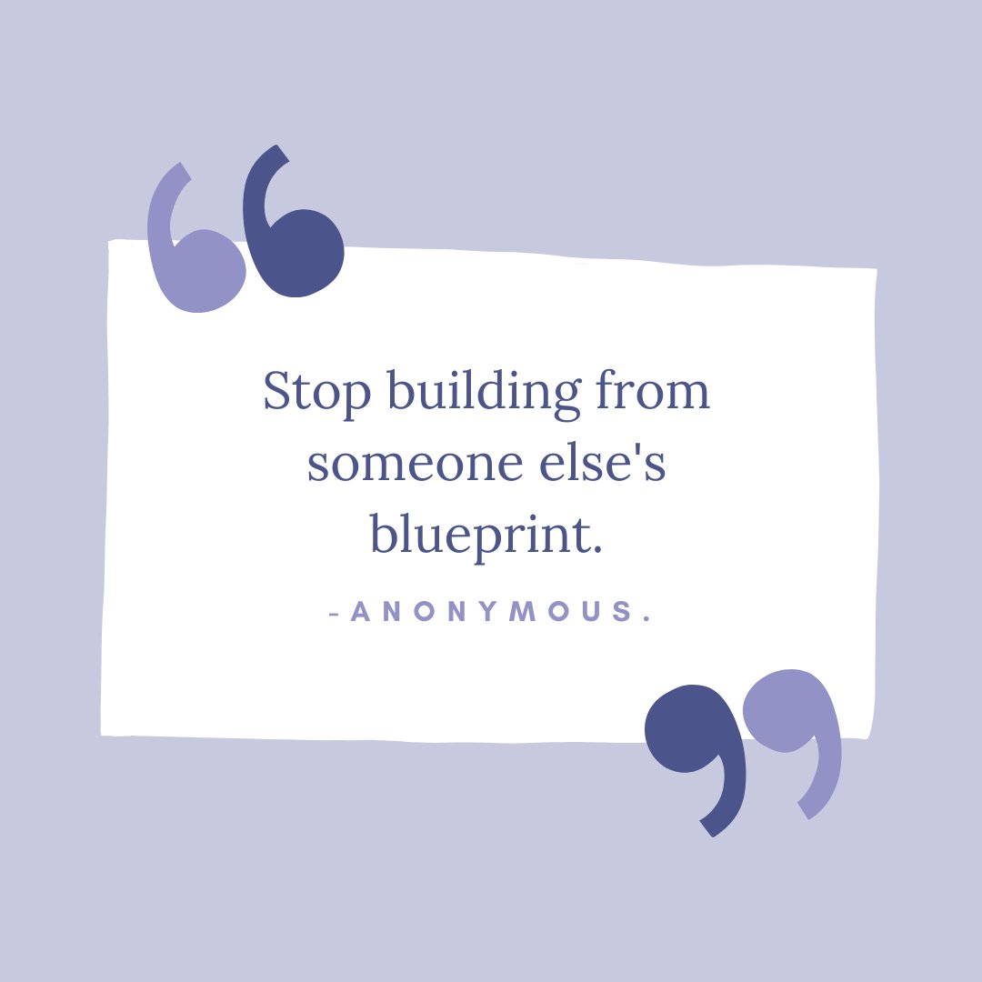 Stop building from someone else's blueprint. -Anonymous.

#stop #building #blueprint #someoneelsesshoes #someoneelsesproblem #beoriginal #escape #breakfree #doyou #stepout #anonymous #anonymousquotes #letsthink #thinkaboutit #selfreflect #perspectiveshift #quotes #quotesdaily