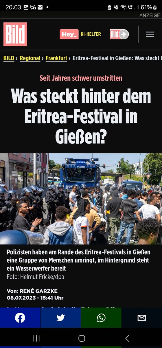 Was ist das# Eritrea-Festival? Das zweitägige Fest (Samstag 16 09 2023 ist eine Propaganda-Veranstaltung der Diktatur in Eritrea. Das Land gilt als Nordkorea Afrikas – unter anderem deshalb, weil es seine Bürger zum zeitlich unbefristeten Militärdienst zwingt und…