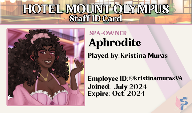 HMOlympus's tweet photo. As Promised, this #FollowFriday we’re announcing our cast. First up @KristinaMurasVA brings our business savvy, #Aphrodite life! #indiedev #gamedev #visualnovel #vn #HotelMountOlympus #IndieGameBoost #indiegames #visnov #visualnovel #greekmythology #datingsim https://t.co/LzVvt3pSEb