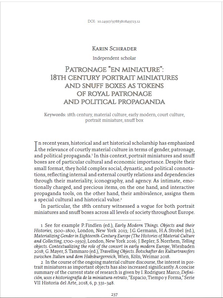 For lovers of small courtly objects: my chapter in this brand new publication deals with #portrait #miniatures and #snuff #boxes womenscourt.up.krakow.pl/en/strona-glow…