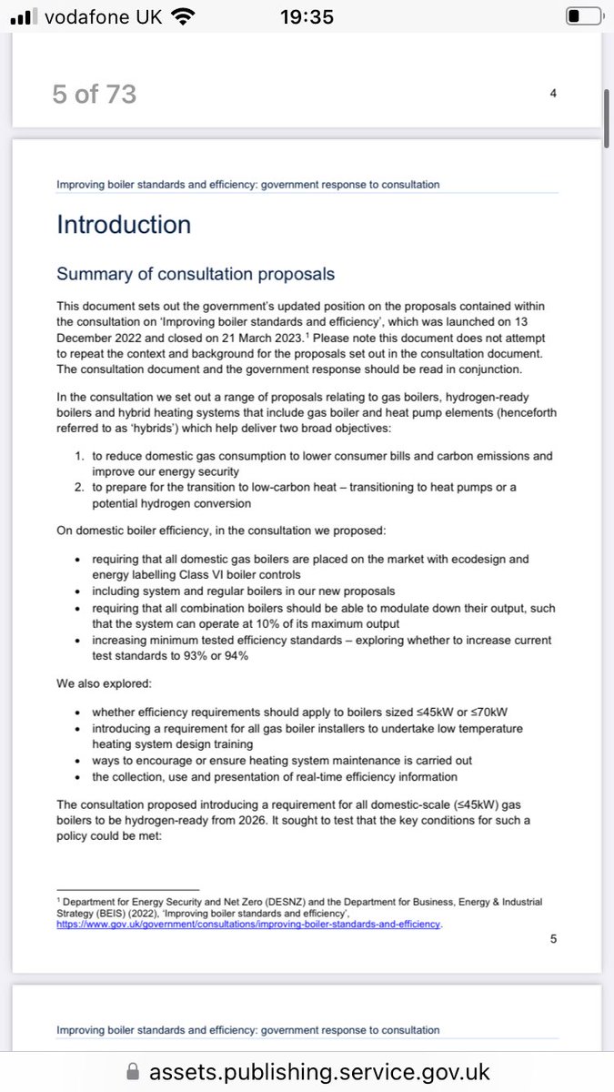 Interesting read in regards to the future of heating technologies  #ASHP #Hydrogen #Hybridheating 

assets.publishing.service.gov.uk/media/660c52b9…