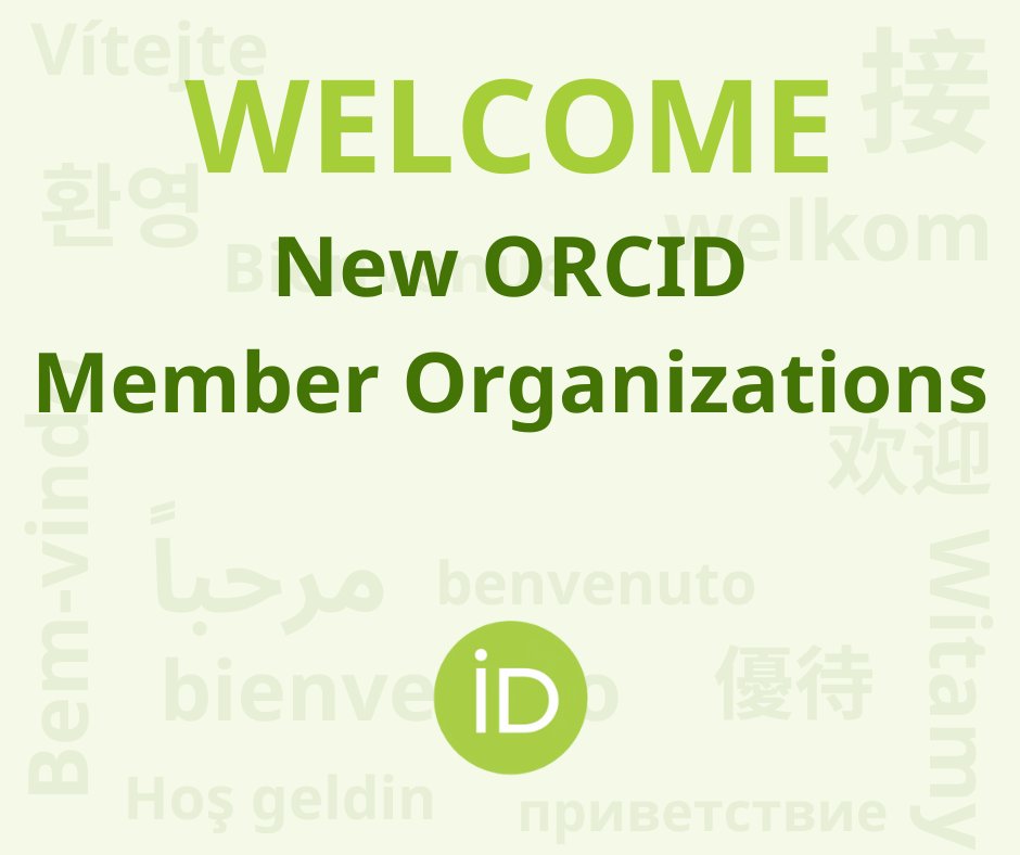 We would like to welcome the following new ORCID member organizations that joined in April! 🎉 Association of Global Intelligent Science and Technology @jkulinz @knmu_official @zalf_leibniz @MidwesternUniv @RheumResearch Dniprostandard metrology @USherbrooke