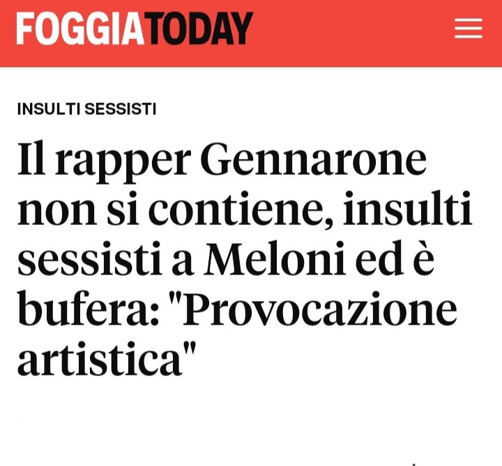 Rapper #Gennarone: 'L'Italia sta vivendo l'ombra del fascismo grazie a quella bocc...ara di Giorgia Meloni'

Ad assistere alla performance anche la sindaca PD-M5s di Foggia.

Sindaca muta. Il silenzio assenso delle donne di sinistra, quando insulti una donna di destra.