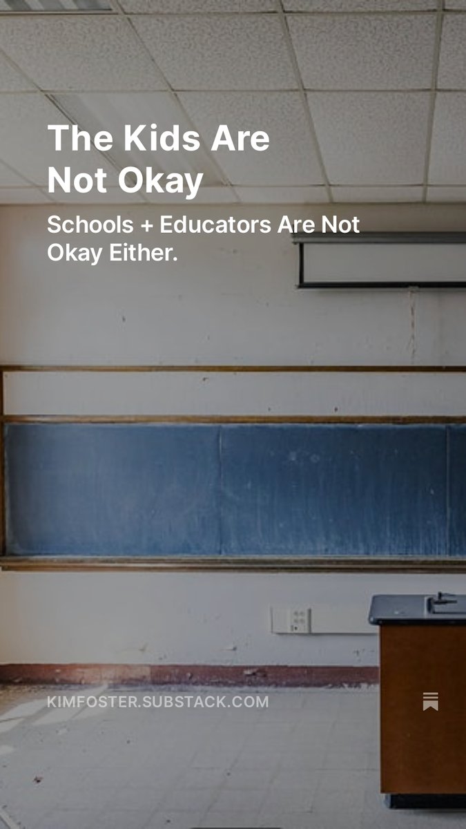 I wrote an essay about our schools, particularly Vegas, +the violence that has been happening inside our classrooms, including the substitute who defended himself against a student attack and then lost control and beat up the student. kimfoster.substack.com/p/the-kids-are…