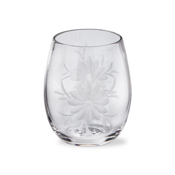 fleur etched stemless wine glasses pair perfectly with our pitcher!  #GiftGivingSimplified #Gifts #GiftShop #ShopLocal #CaldwellNJ 🇺🇸 #SmithCoGifts 💙