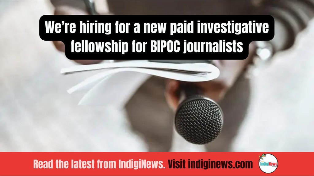 We’re hiring for a new paid investigative fellowship for BIPOC journalists The fellow will rotate between three different newsrooms — IndigiNews, Ricochet and Pivot How to Apply: indiginews.com/uncategorized/…