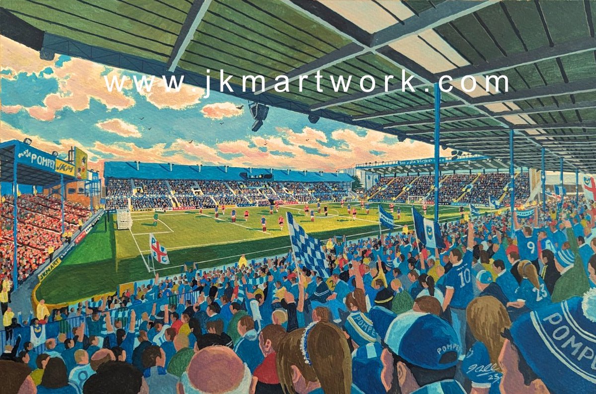 hi @Pompey_Goals @PompeyNewsNow @PompeyPedro @Pompey_Football painting ive done of #pompeyfc #frattonpark prints just £15 a3 size @ jkmartwork.com ,RT's appreciated