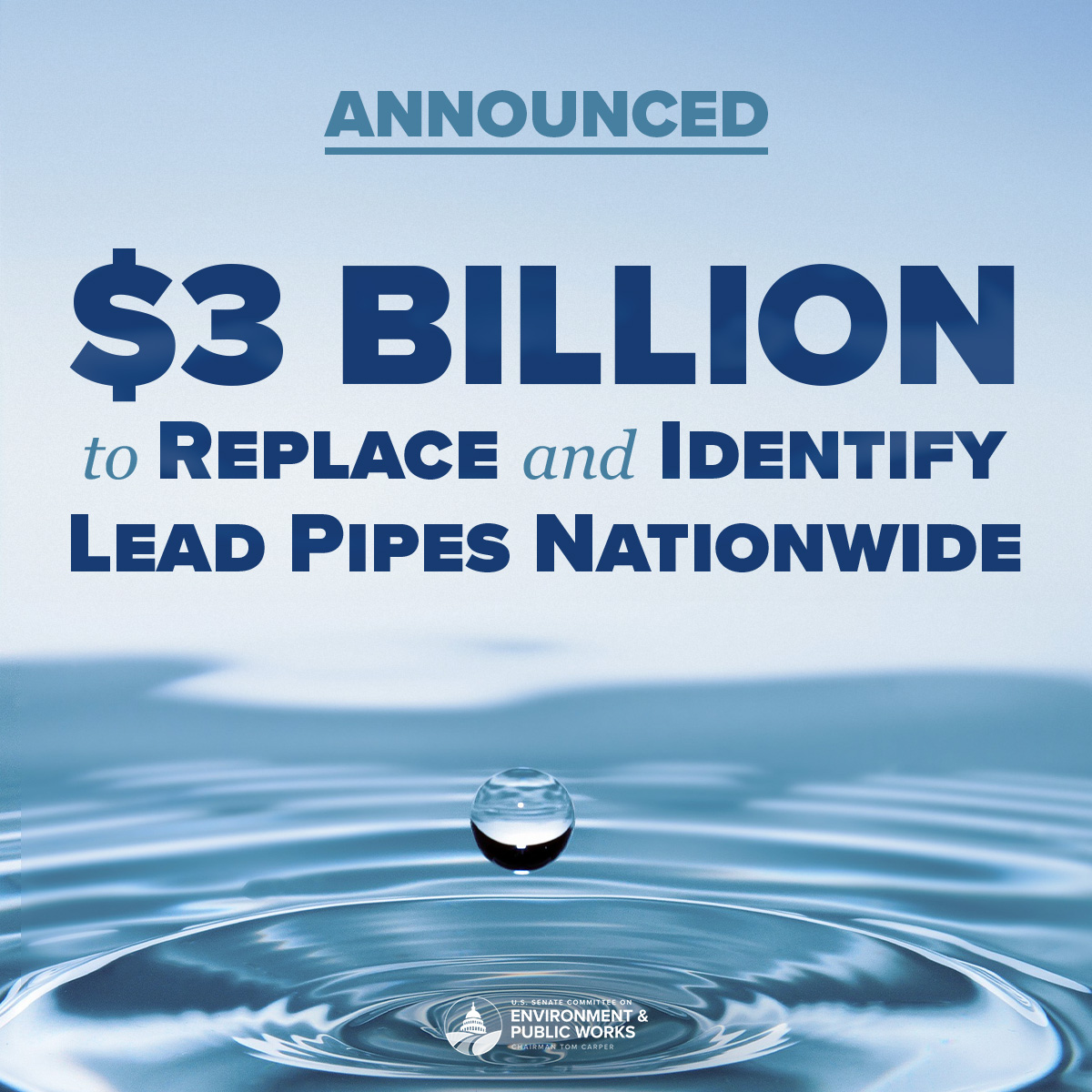 A major clean water win! 🌊💧🙌 Thanks to the historic Bipartisan Infrastructure Law, @EPA is announcing $3 billion to identify and replace toxic lead pipes nationwide.