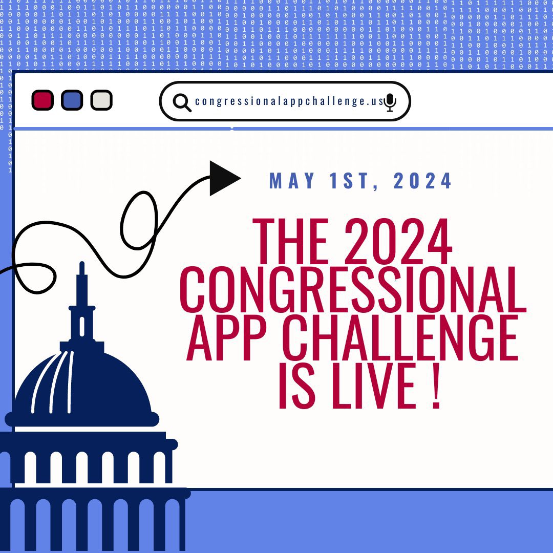 🚨📢Attention middle and high school students in FL-26! It’s time to unleash your creativity and tech skills by participating in the Congressional App Challenge! 🧑‍💻👩‍💻

Imagine, design, and build your own app, then submit it for a chance to win and visit DC! #Congress4CS
