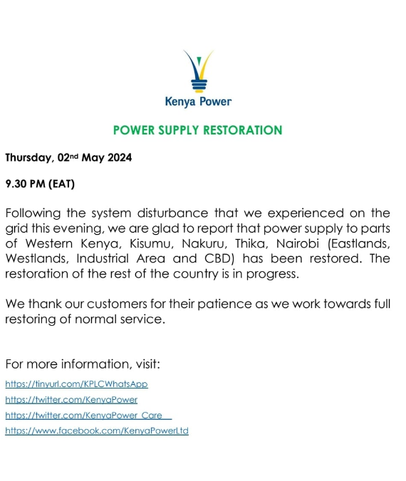 Kenya Power tweet media