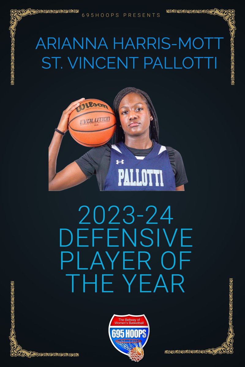 Congrats to Arianna Harris-Mott of Pallotti. She is our 2023-2024 Defensive Player of the Year.