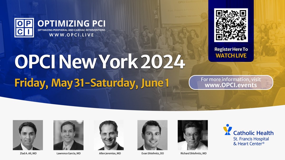 Register Now! Join us virtually for our 10th annual OPCI NY Conference: OPCI.24! Immerse yourself in a transformative two-day event, featuring an Endovascular Think Tank and a Coronary Think Thank with worldwide key opinion leaders. bit.ly/4a3pDHj