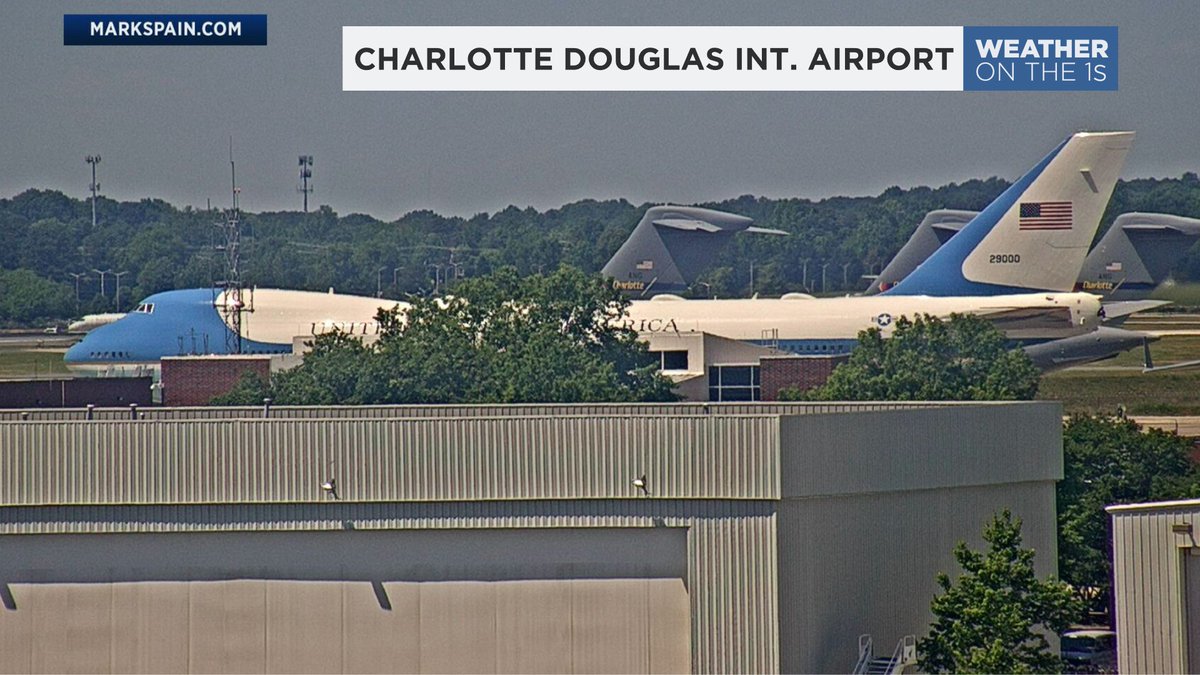 Looky what I found with our CLT Airport Camera...  Good ol' Air Force One! #SpectrumNews1 #ncwx #AirForce1 #B747