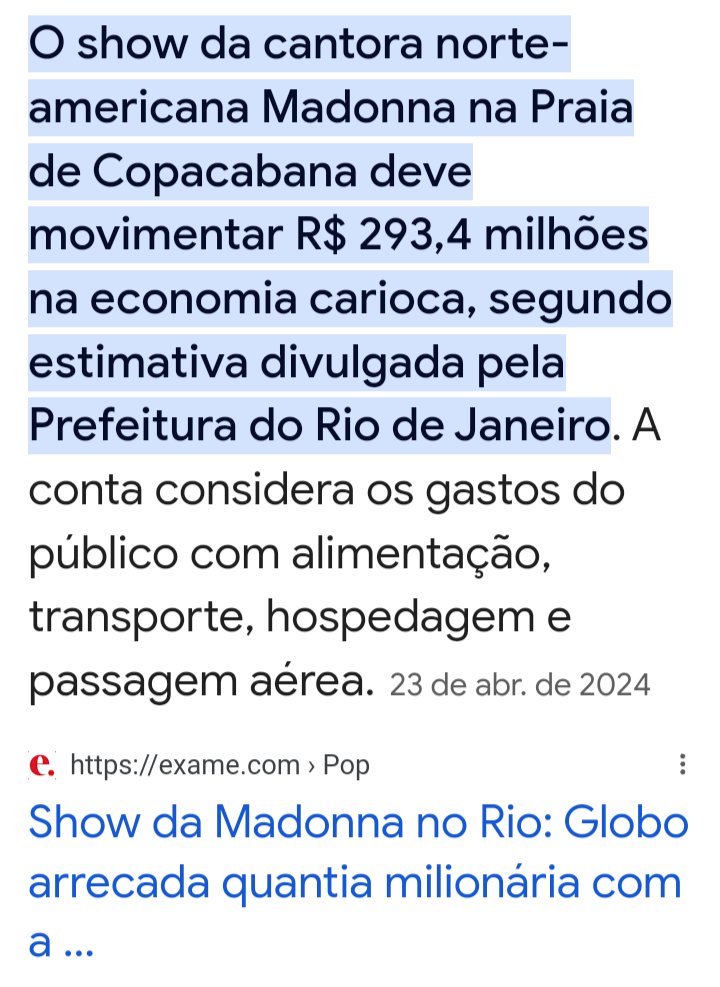 @realmacosta Já ouviu falar em investimento?
Quase 300 milhões de retorno para a cidade. Quase nada sairá da prefeitura. Só retorno em impostos.
Rio de janeiro é uma cidade turística e cultural.
Só a Hotelaria👇🏻👇🏻