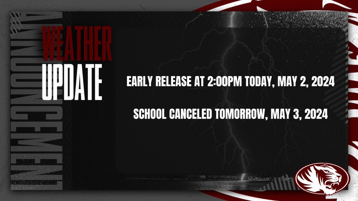 To prioritize the safety of our students and staff, we've decided on an early release today, May 2, 2024, at 2:00 p.m. Classes are canceled tomorrow, May 3, 2024. Further details are on the Silsbee ISD website.