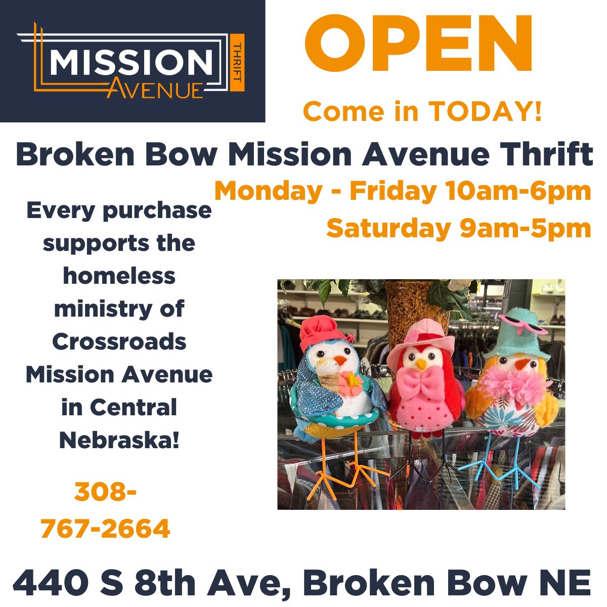 Come in TODAY and see what's NEW at Broken Bow Mission Avenue Thrift! crossroadsmission.com/thrift-stores/ #MissionAvenueThrift #BrokenBowNebraska #Thriftstore #Shoptoday