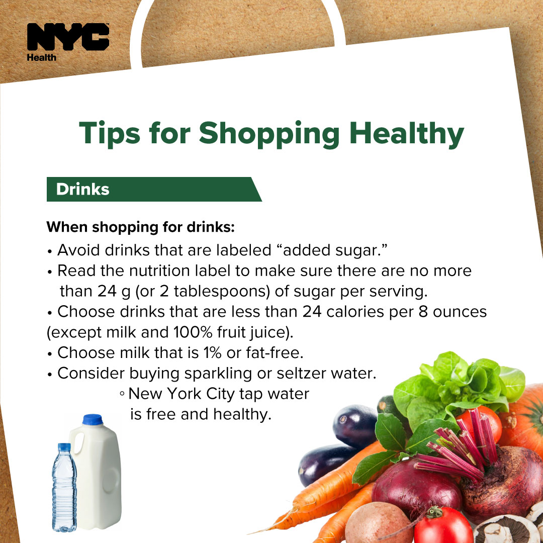 It's easy to consume too much sugar when you drink sugary drinks! Here are some tips to help you choose healthier drink options at the grocery store. Learn more: on.nyc.gov/3M7nel2