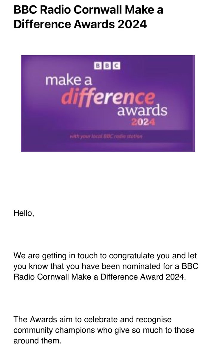 I feel privileged to be nominated for a @BBCCornwall #MakeADifference Award 2024. In the 34 years I have been teaching, I have tried hard to use my free time to improve opportunities for schools, teachers and pupils - particularly in our coastal & rural areas. Thank you so much!