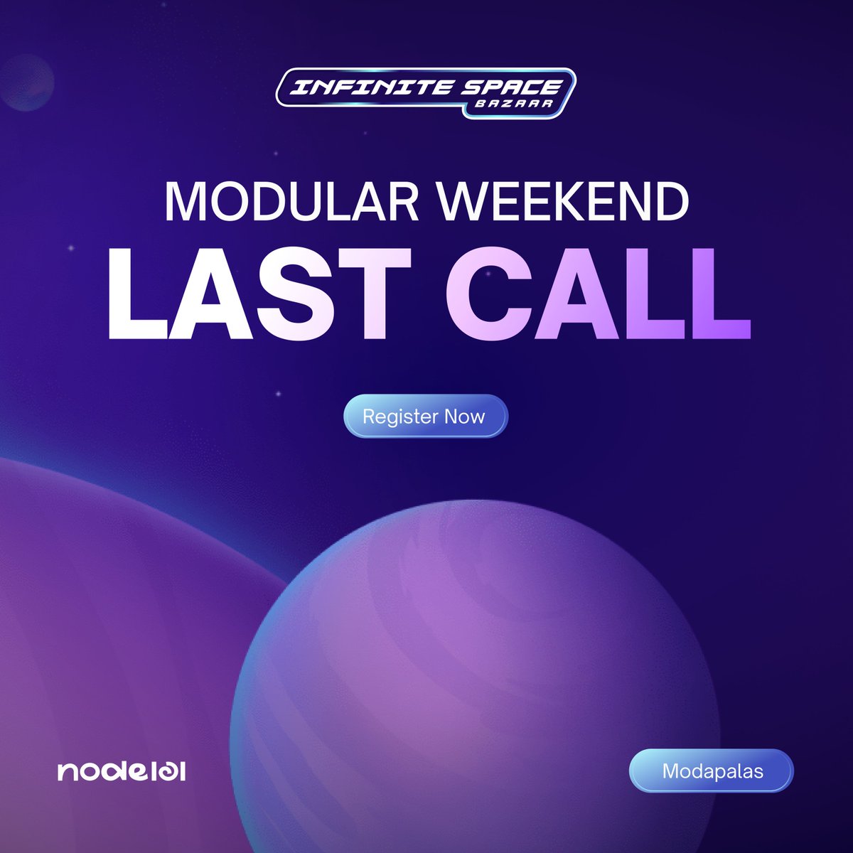Last seats in the spacecraft to @CelestiaOrg Infinite Space Bazaar🚀 Don't forget to apply for the modular weekend!🛠️ And if you are not from Istanbul, we have accomodation!🏠 Modular Meetup Istanbul 3⤵ lu.ma/Modular-Meetup… Hackerhouse Istanbul⤵ lu.ma/Hackerhouse-Ce…