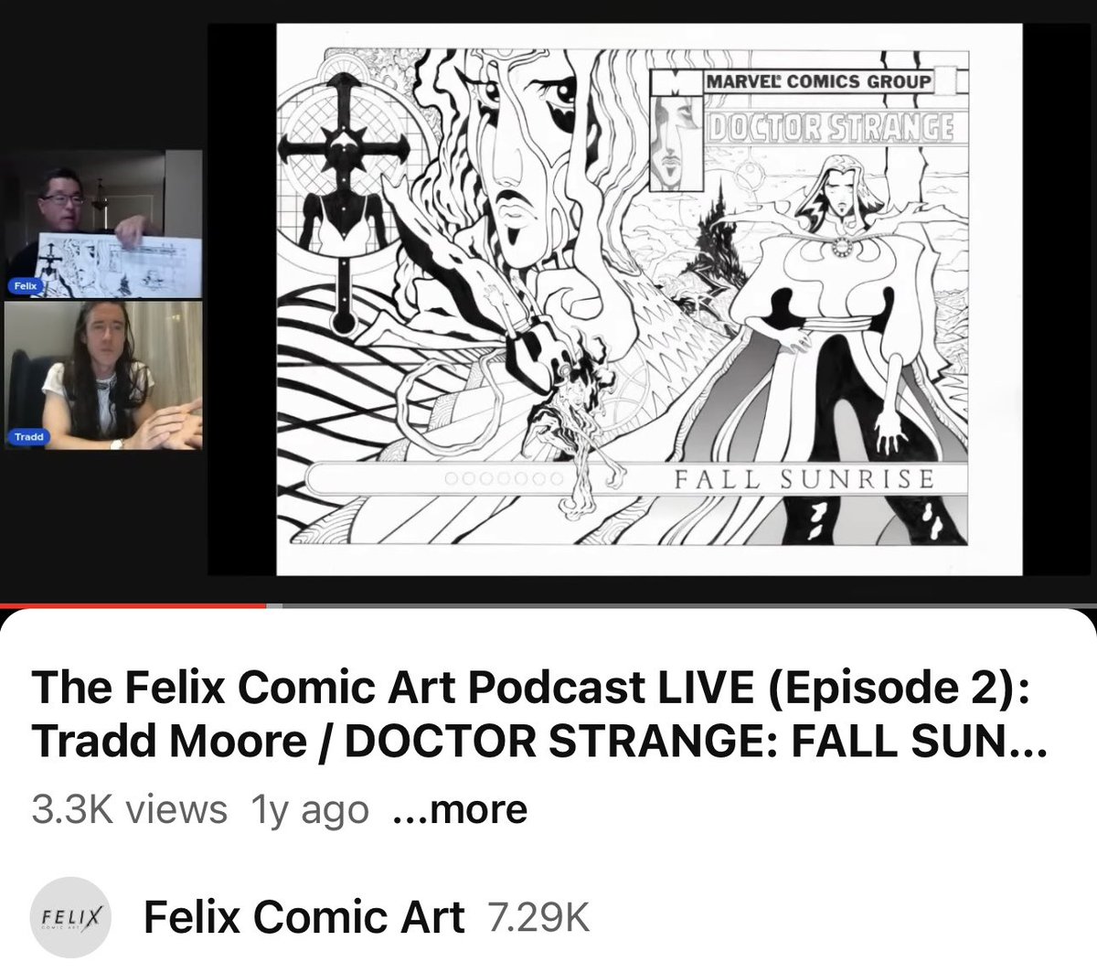 Throwback Thursday to our chat with art savant TRADD MOORE! The introduction of his visionary DOCTOR STRANGE: FALL SUNRISE original art to the world!: youtube.com/live/yvm1gIJLt… Hear in Tradd’s own words how he conceived DS:FS…and then delivered a work like no other. More soon!