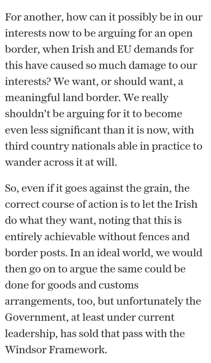 I argue in my @Telegraph column tonight that we need to think through the latest Irish border problem a bit more carefully. Tempting though it is to laugh at the mess the Irish government has got into, the truth is it's actually in our interests to have a meaningful and
