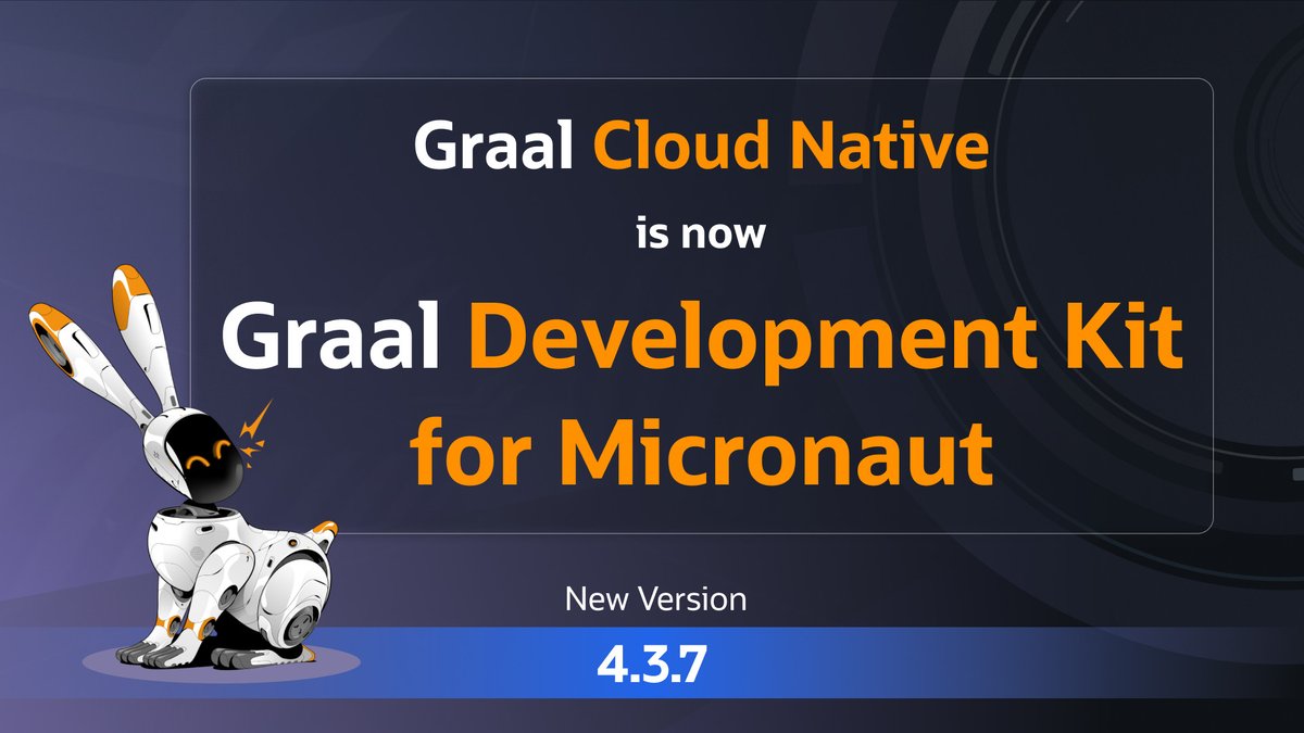 Learn about Graal Cloud Native now being Graal Development Kit for Micronaut, as well as the general availability of Graal Development Kit for Micronaut 4.3.7 based on Micronaut® framework 4.3.7. @graalvm social.ora.cl/6011jOFbt