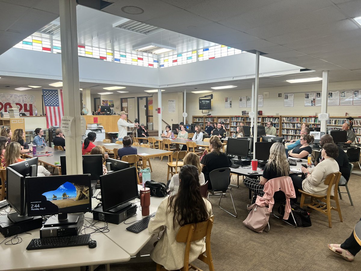 Jared Scott sharing his story with the <a href="/SwartzCreekHS/">Swartz Creek HS</a> staff today, connecting his message to the students to our teachers. Join us tonight at 6pm in the PAC for his community message. <a href="/swartz_creek/">Swartz Creek Schools</a> #connectthroughfeelings