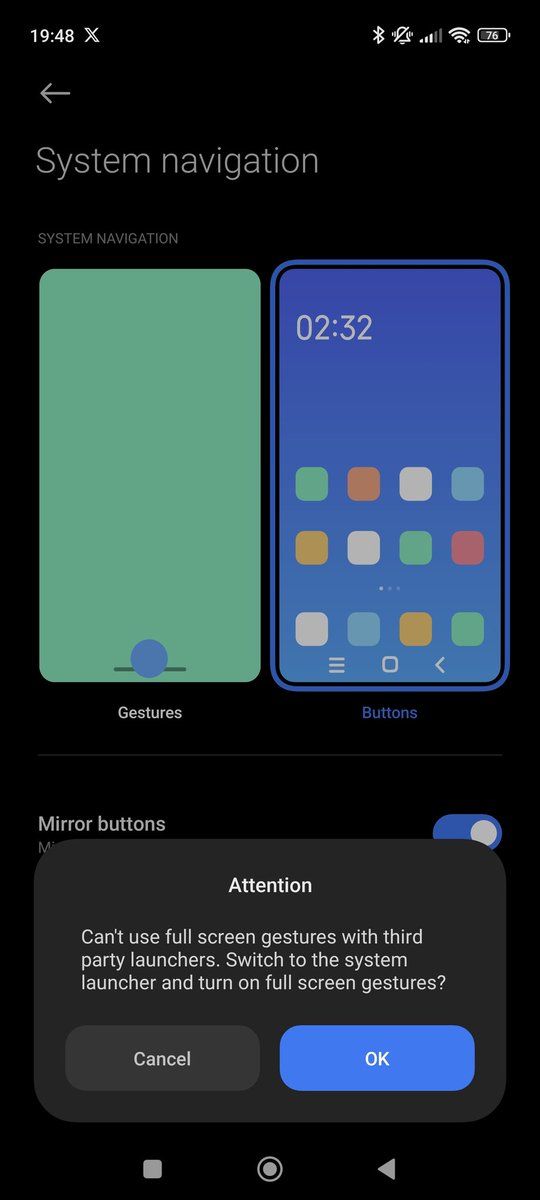 It's so annoying that you can't use gestures with 3rd party launchers on HyperOS.  

Why can't @Xiaomi just enable this feature??

#XiaomiHyperOS 
#Xiaomi14Ultra 
#Xiaomi