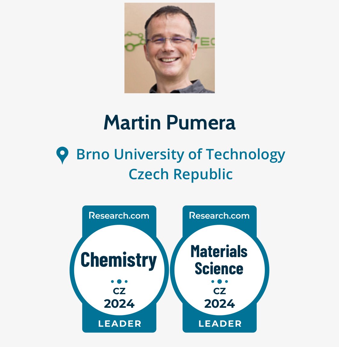 Hard work of @PumeraGroup pays off. We are #1 in Materials Science, #2 in Chemistry in #Czechia and #402 worldwide. Remember, It's not about money. It's about the people you have, how you're led, and how much you get it.