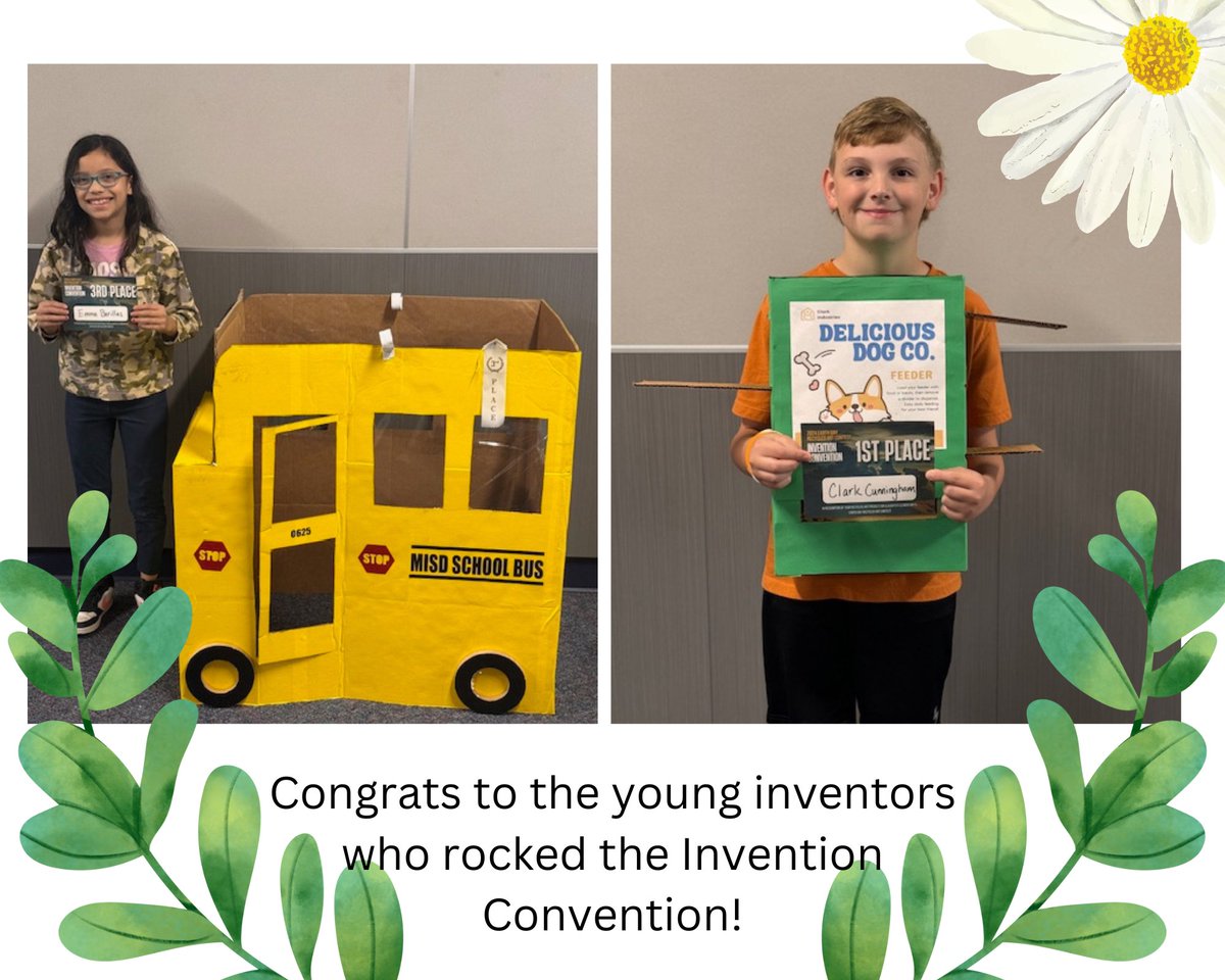 🌟 Congrats to the young inventors who snagged top honors at the 4th-grade Invention Convention! 🏆 Their eco-friendly creations prove that innovation knows no age limits. 🌱🚀 #itsaslaughterthing #WeAreMckinney #mymisd #thursdayvibes @SlaughterLC