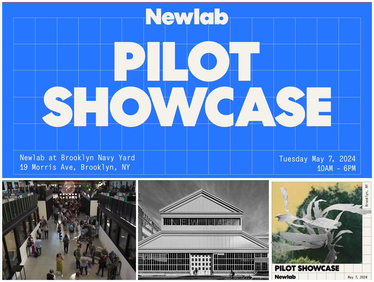 Will you be attending the @Newlab Pilot Showcase in Brooklyn, NY next week? 

If not, you can still sign up virtually here: newlab.com/pilot-showcase…

Our team will be onsite and looking forward to seeing the best and brightest deep-tech founders and their actual prototypes IRL