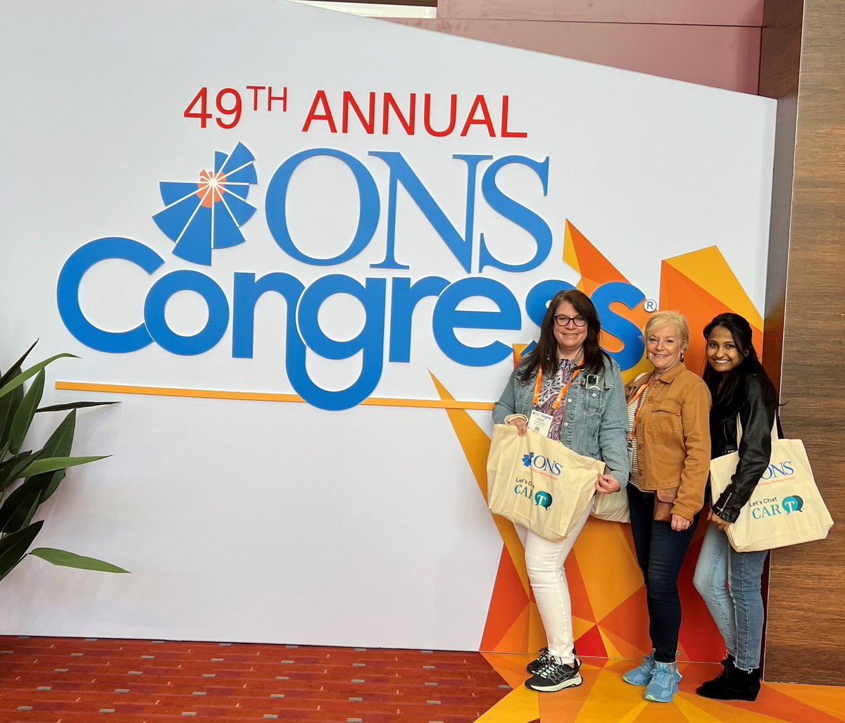 Heidi Fischer, CNE Eileen Dwyer, NM, and Betsy Mathew, CN from the Infusion Unit, attended the Oncology Nurses Society Congress, giving an electronic poster presentation – Empowering Patients Through an Interprofessional Approach to Early Lymphedema Recognition. Congrats!