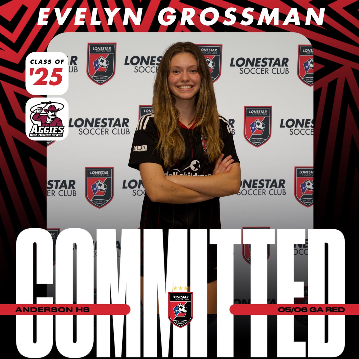 Congratulations to Evelyn Grossman on her commitment to @NMStateWSOC‼️ #KeepCommitting | #WeAreLonestar