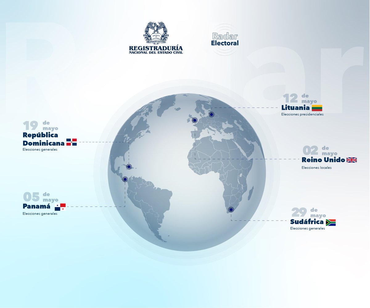 #RadarElectoral 🗳️🌎 Estos son los países en los que se llevarán a cabo elecciones en mayo 🗓️ . Infórmate de los procesos democráticos que marcan el rumbo de las naciones.